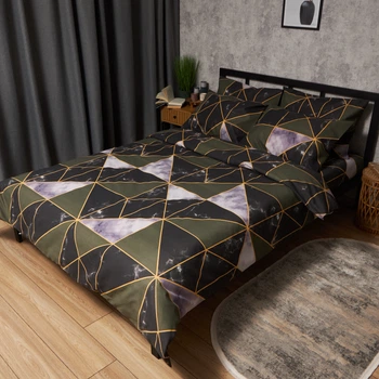 Комплект постільної білизни Moon&Star King Size 220х240 см Golden Marble Мікросатин Premium (MS-820009905)