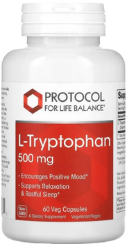 Амінокислота триптофан Protocol for Life Balance L-Tryptophan 500 мг 60 капс (ARE-573055)