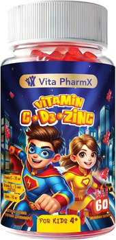 Витаминно-минеральный комплекс Vita PharmX C+D₃+Zinc 60 жевательных пастилок (4820175572029)