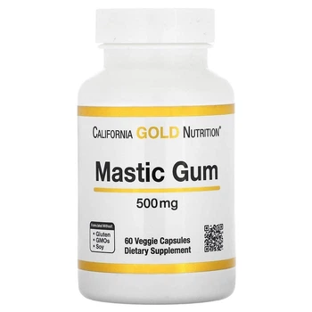 Мастиковая смола California Gold Nutrition Mastic Gum 500 мг смола фисташкового дерева 60 растительных капсул