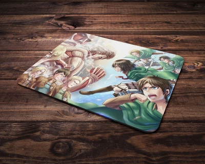 Коврик под мышку c принтом Атака титанов Attack on Titan-1, 24х20 см