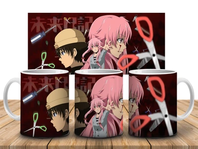 Кружка c принтом Дневник будущего Mirai Nikki-9, 330 мл