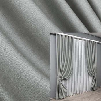 Комплект готовых штор VR-Textil Шенилл однотонный № 1689ш Светло-серый 150х270 см 2 шт (33-0587)