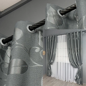 Комплект штор на люверсах VR-Textil Лен Рогожка № 1692ш Серый 150х250 см 2 шт (37-0238)