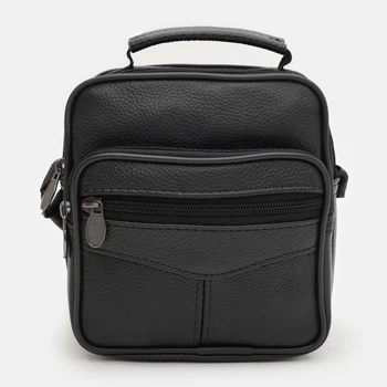Сумка планшет через плечо мужская кожаная Laras K106681-2bl Черная (ROZ6501093528)