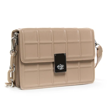 Женская сумка Fashion с замком, двойным отделением и съемной ручкой PR-250317-40054 бежевый