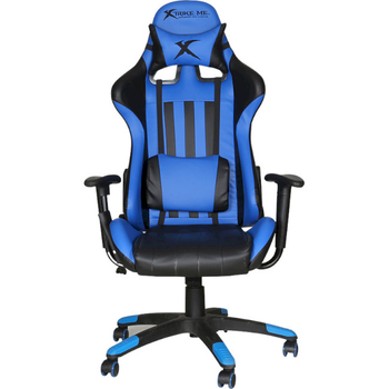 Игровое кресло XTRIKE ME GC-905BU: для геймеров до 135 кг, черное с синим