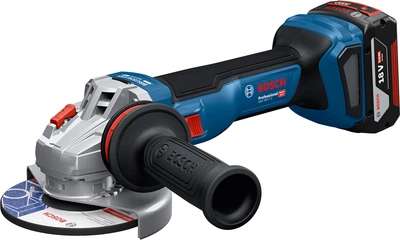 Аккумуляторная бесщеточная угловая шлифмашина Bosch GWS 18V-11 S + 1 аккумулятор GBA 18 В 5 Ач + профессиональное быстрозарядное устройство GAL 1880 CV + L-BOXX 136 (06019N4003)