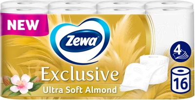 Туалетний папір Zewa Exclusive Almond Blossom 4 шари 16 рулонів (7322542540305/7322541188812)