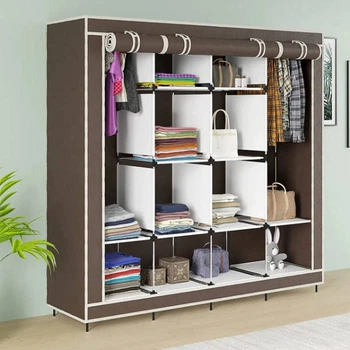 Шкаф для одежды тканевый 4 секции 170х45х170см Storage Rack 88170 Коричневый