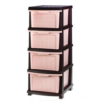 Пластиковий комод R-plastic Компакт 34*40*86 см (пудра/кор.)