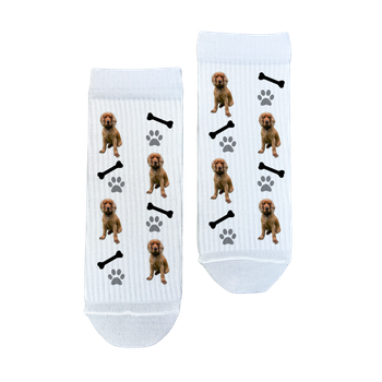 Шкарпетки Ponty Shop з фото "З твоєю собачкою" Дитячі розмір 12-22 Білі