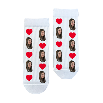 Шкарпетки Ponty Shop з фото "Серця" Дитячі розмір 12-22 Білі