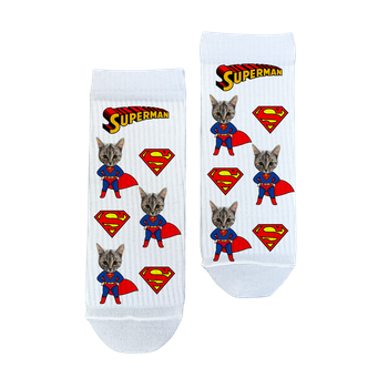 Шкарпетки Ponty Shop з фото "Superman" - Дитячі ромір 12-22 Білі