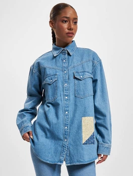 Джинсова жіноча сорочка levi's® premium dorsey xl patchwork western shirt А33640008 М (5401105474348)