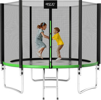 Батут із зовнішньою сіткою 4FIZJO Classic 10FT 312 см Black/Green (P-5907739314130)