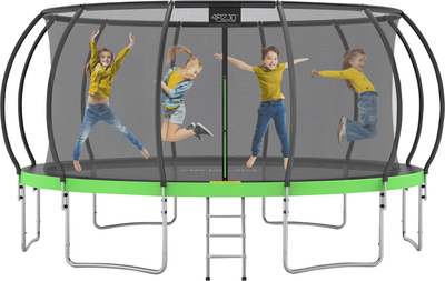 Батут із внутрішньою сіткою 4FIZJO PRO 16FT 496 см Black/Green (P-5907739319241)