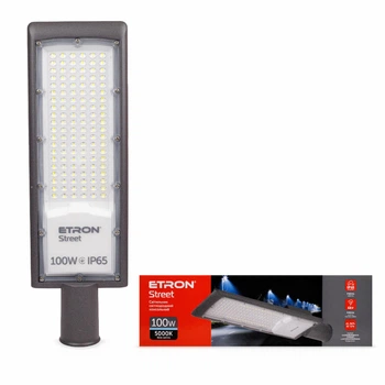 Светодиодный уличный консольный фонарь ETRON Street 100W IP65 5000K 1-ESP-324 — мощный LED светильник для улицы