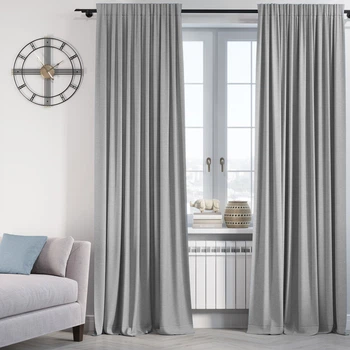 Комплект штор Lux Portiery Микровелюр двойной "CALIFORNIA" 150x255 см 2 шт. Светло-серый (MD 1091)