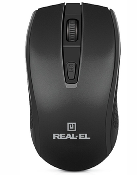 Мышка беспроводная REAL-EL RM-308 Black обычная (308612)