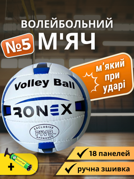 Мяч волейбольный Ronex Orignal Grippy синий/белый