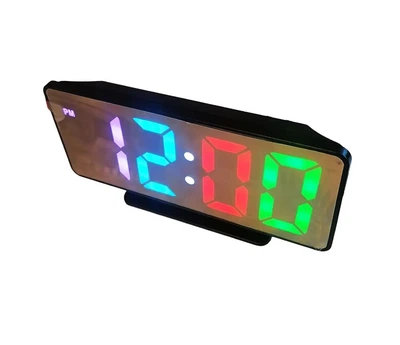 Цифровий мережевий годинник з дзеркальним LED-екраном VST 888H RGB живлення за допомогою USB-кабелю