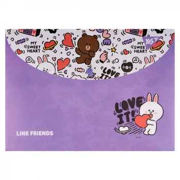 Папка конверт YES А4 на кнопке Line Friends (492193)