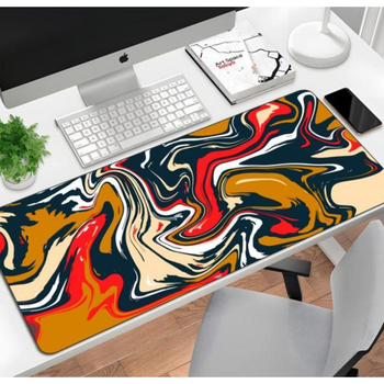 Игровой коврик для мыши с жидким узором Black Red, 300x700x3 мм, антискользящий, гладкая поверхность (7556dc)