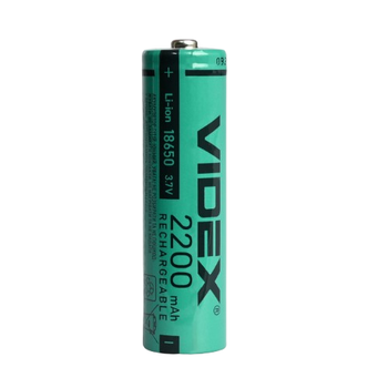 Акумулятор 18650 Li-lon 2200mAh без захисту (бл-1шт) Videx