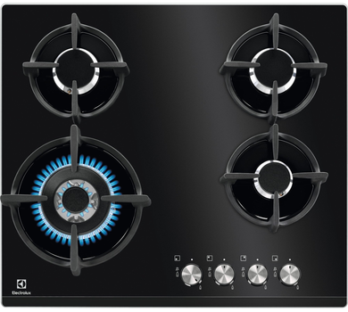 Варильна поверхня газова Electrolux KGG6437K (закалене скло, чавунні решітки, турбо-конф.) 257404
