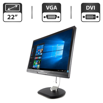 Монітор Philips Brilliance 220S2SB/22" (1680x1050) TN/VGA, DVI/VESA 100x100 + Кабель живлення б/в