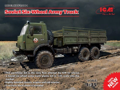 Збірна модель 1/35 Вантажний автомобіль КамАЗ-43105 ICM 35001