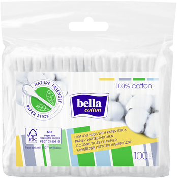 Ватные палочки Bella Cotton бумажный стик 100 шт.
