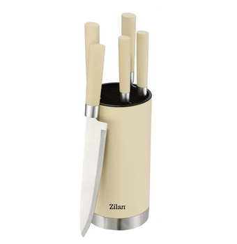 Набор ножей на подставке Zilan ZLN1610 Beige