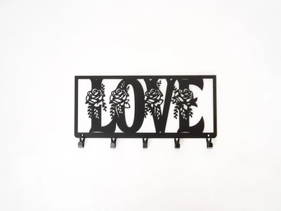 Вешалка для одежды и аксессуаров LOVE, 5 крючков, ширина основания для крючков 40см