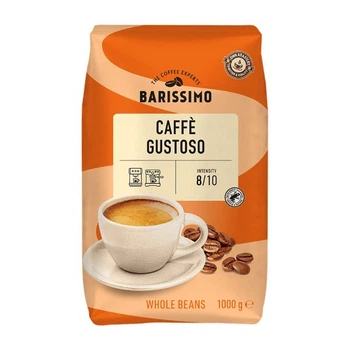 Кава в зернах Barissimo Caffe Gustoso Arabica Баррісімо Купаж Арабікі темне обсмаження Суперміцна 1кг