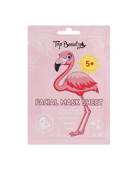 Маска тканинна для обличчя дитяча вік 5+ Top Beauty Facial Mask Sheet Olive