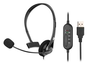 Гарнітура 2E On-ear CH11 USB з мікрофоном, дротове підключення 2м Чорний (2E-CH11MU)