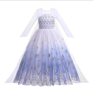 Детское карнавальное платье Эльза Frozen Холодное сердце 130 см Белое