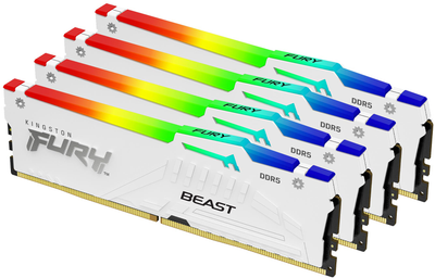 Оперативная память Kingston FURY DDR5-6000 65536MB PC5-48000 (Kit of 4x16384) Beast RGB White (KF560C40BWAK4-64)