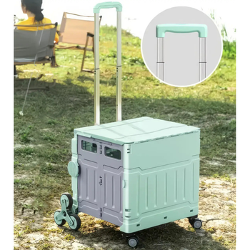 Тележка для пикника складная на 8 колес с складным ящиком Easy Camping EC-0978 Green