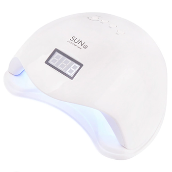 УФ лампа для нігтів та манікюру Sun 5 UV/LED White 48 Вт настільна для сушіння гель-лаків та гелів з таймером живленням від мережі 220В та знімним дном + РК дисплей