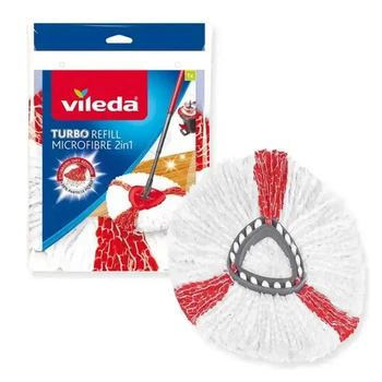 Насадка для швабры комплект 2 шт Vileda Easywring & Clean Turbo 2 запасных катриджа из микрофоибры для мытья полов