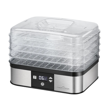 Сушилка электрическая для овощей фруктов грибов и мяса Profi Cook PC-DR 1116 дегидратор на 350 Вт на 4 лотка терморегулятор таймер и ЖК дисплей