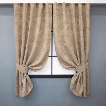 Комплект коротких штор VR-Textil Жаккард Sultan YL № 1699ш Темно-бежевый 130х170 см 2 шт (35-0322)
