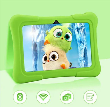 Планшет дитячий PRITOM K7 Bluetooth, Android 10, 32 ГБ, Wi-Fi з захисним чохлом Green