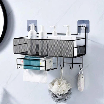 Полка настенная с держателем Modern Home 36 х 15 х 27 см (M50239-M) Черный