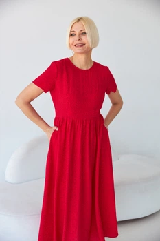 Сукня максі бохо в горох Wear me S Червоний (14_24_410_5927)