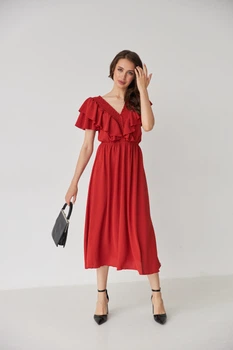 Сукня з резинкою по планці Wear me S Помаранчевий (14_24_360_5362)