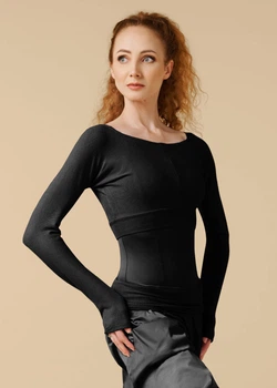 Рукави розігрівочні закриті VANESSA rayon rib knit, black, XS-S